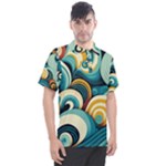 Wave Waves Ocean Sea Abstract Whimsical Men s Polo T-Shirt