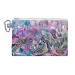 Pink Swirls Blend  Canvas Cosmetic Bag (Large)