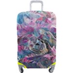 Pink Swirls Blend  Luggage Cover (Large)