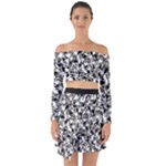 BarkFusion Camouflage Off Shoulder Top with Skirt Set