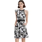 BarkFusion Camouflage Cocktail Party Halter Sleeveless Dress With Pockets