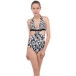 BarkFusion Camouflage Halter Front Plunge Swimsuit
