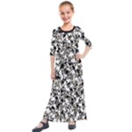 BarkFusion Camouflage Kids  Quarter Sleeve Maxi Dress
