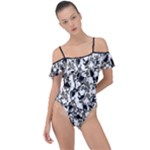 BarkFusion Camouflage Frill Detail One Piece Swimsuit