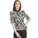 BarkFusion Camouflage Frill Neck Blouse