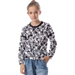 BarkFusion Camouflage Kids  Long Sleeve T-Shirt with Frill 