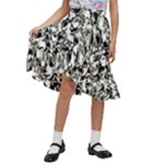 BarkFusion Camouflage Kids  Ruffle Flared Wrap Midi Skirt