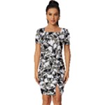 BarkFusion Camouflage Fitted Knot Split End Bodycon Dress