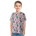 Multi Colour Pattern Kids  Sport Mesh T-Shirt