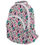 Multi Colour Pattern Rounded Multi Pocket Backpack