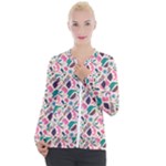 Multi Colour Pattern Casual Zip Up Jacket