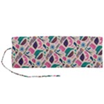 Multi Colour Pattern Roll Up Canvas Pencil Holder (M)