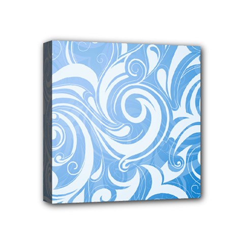 blue swirls Mini Canvas 4  x 4  (Stretched) from UrbanLoad.com