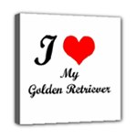 I Love Golden Retriever Mini Canvas 8  x 8  (Stretched)