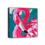 Flamingo Print Mini Canvas 4  x 4  (Stretched)