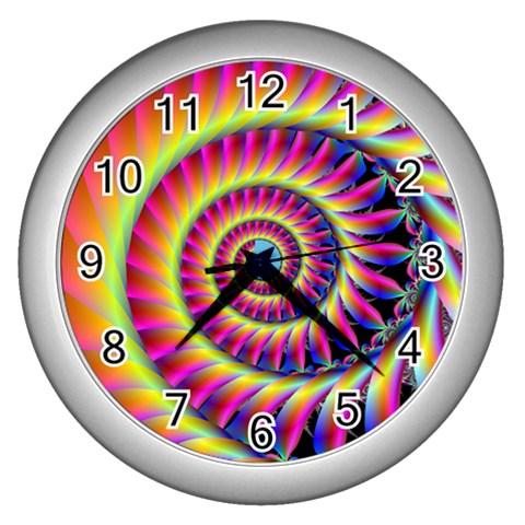 Fractal34 Wall Clock (Silver) from UrbanLoad.com Front