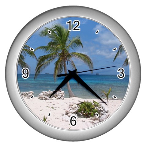Exotic Beach Wall Clock (Silver) from UrbanLoad.com Front