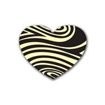 Yellow Zebra Heart Coaster (4 pack)