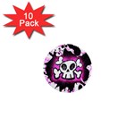 Cartoon Skull 1  Mini Button (10 pack) 