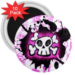 Cartoon Skull 3  Magnet (10 pack)