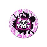 Cartoon Skull Rubber Coaster (Round)