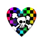 Checker Rainbow Skull Magnet (Heart)