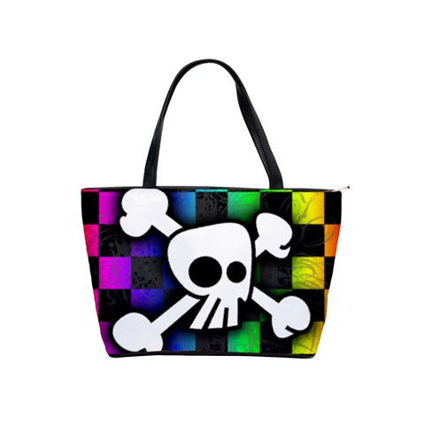 Checker Rainbow Skull Classic Shoulder Handbag from UrbanLoad.com Front