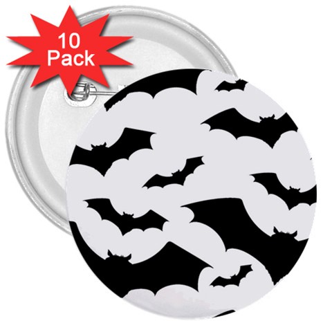 Deathrock Bats 3  Button (10 pack) from UrbanLoad.com Front