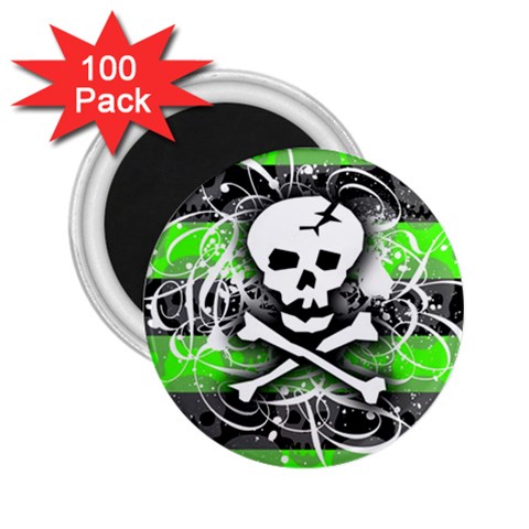 Deathrock Skull 2.25  Magnet (100 pack)  from UrbanLoad.com Front