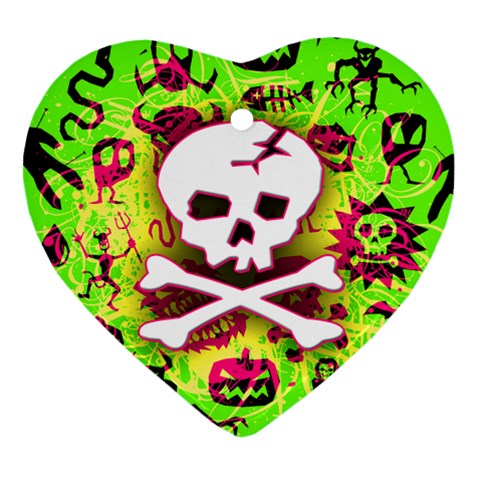 Deathrock Skull & Crossbones Ornament (Heart) from UrbanLoad.com Front
