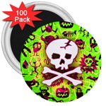 Deathrock Skull & Crossbones 3  Magnet (100 pack)