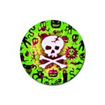 Deathrock Skull & Crossbones Rubber Round Coaster (4 pack)