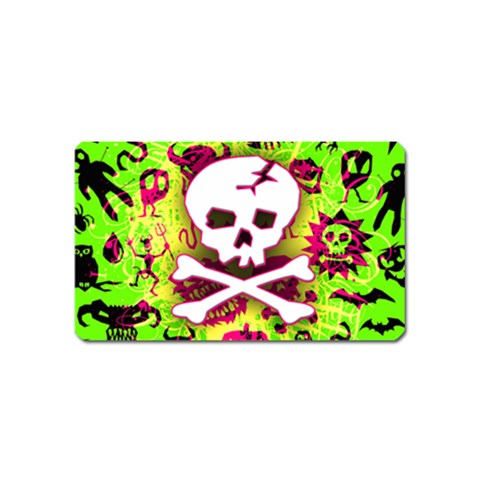 Deathrock Skull & Crossbones Magnet (Name Card) from UrbanLoad.com Front