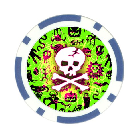 Deathrock Skull & Crossbones Poker Chip Card Guard from UrbanLoad.com Front