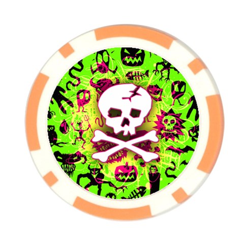 Deathrock Skull & Crossbones Poker Chip Card Guard (10 pack) from UrbanLoad.com Front