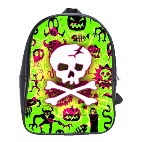 Deathrock Skull & Crossbones School Bag (Large) from UrbanLoad.com Front
