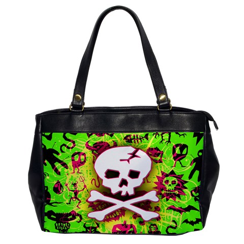 Deathrock Skull & Crossbones Oversize Office Handbag (One Side) from UrbanLoad.com Front