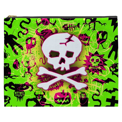 Deathrock Skull & Crossbones Cosmetic Bag (XXXL) from UrbanLoad.com Front
