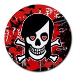 Emo Girl Skull Round Mousepad