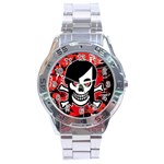 Emo Girl Skull Stainless Steel Analogue Men’s Watch