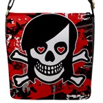 Emo Girl Skull Flap closure messenger bag (Small)