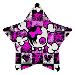 Emo Scene Girl Skull Star Ornament (Two Sides) from UrbanLoad.com Front