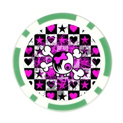 Emo Scene Girl Skull Poker Chip Card Guard (10 pack) from UrbanLoad.com Front