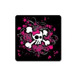 Girly Skull & Crossbones Magnet (Square)
