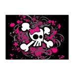Girly Skull & Crossbones Sticker A4 (10 pack)