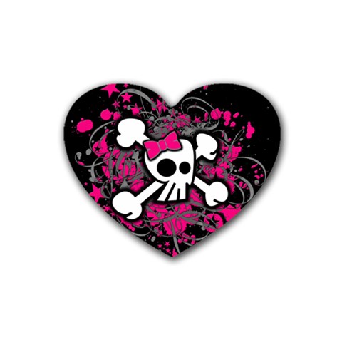 Girly Skull & Crossbones Rubber Coaster (Heart) from UrbanLoad.com Front