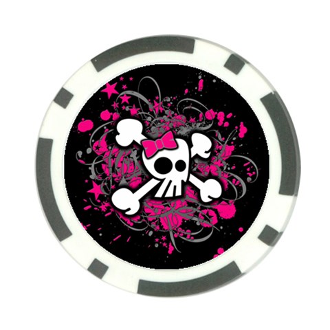 Girly Skull & Crossbones Poker Chip Card Guard from UrbanLoad.com Front