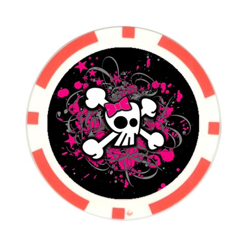 Girly Skull & Crossbones Poker Chip Card Guard from UrbanLoad.com Front