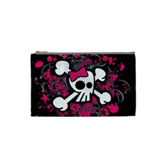 Girly Skull & Crossbones Cosmetic Bag (Small) from UrbanLoad.com Front