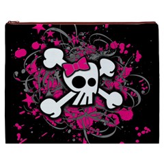 Girly Skull & Crossbones Cosmetic Bag (XXXL) from UrbanLoad.com Front